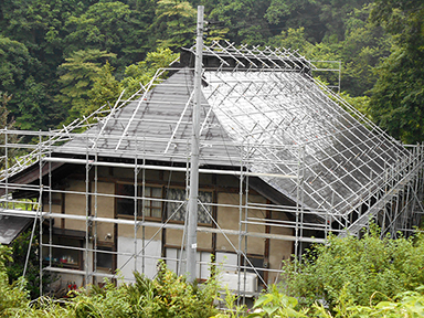 屋根足場工事